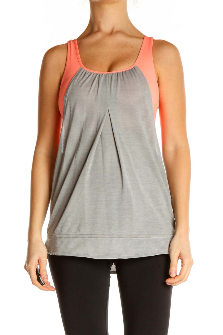 Gray Solid Activewear Top