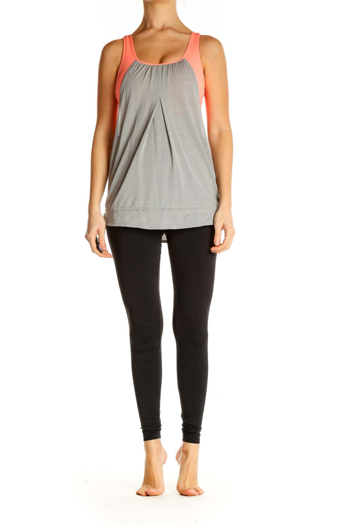 Gray Solid Activewear Top