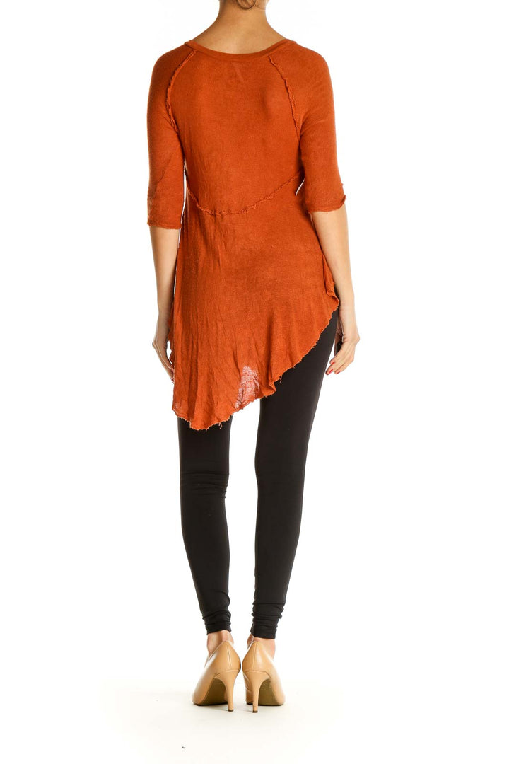 Orange Solid All Day Wear Blouse