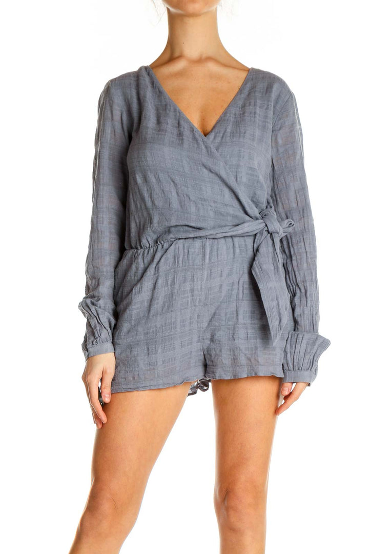 Gray Solid Romper