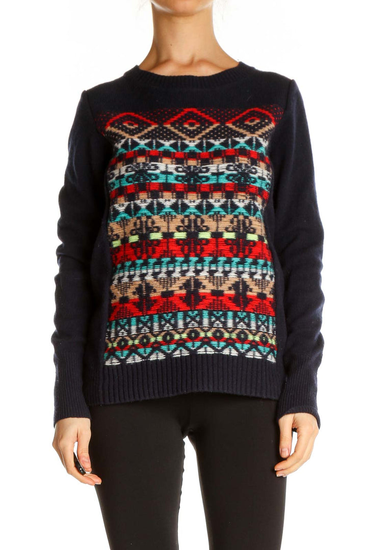 Red Aztec Print All Day Wear Sweater