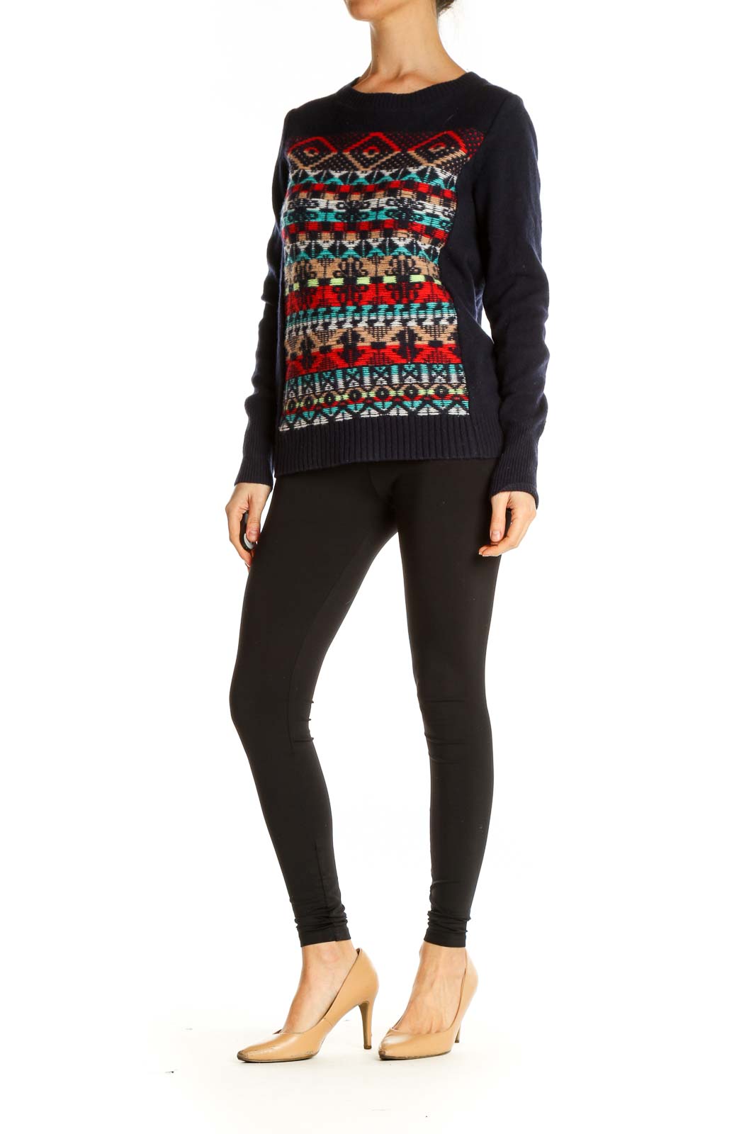 Red Aztec Print All Day Wear Sweater