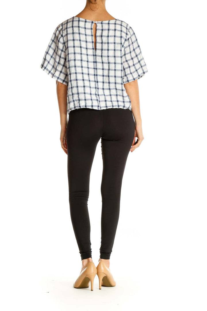 White Checkered Brunch Blouse