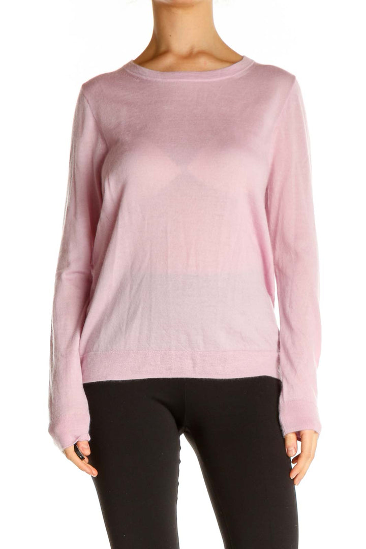 Pink Solid All Day Wear Sweater