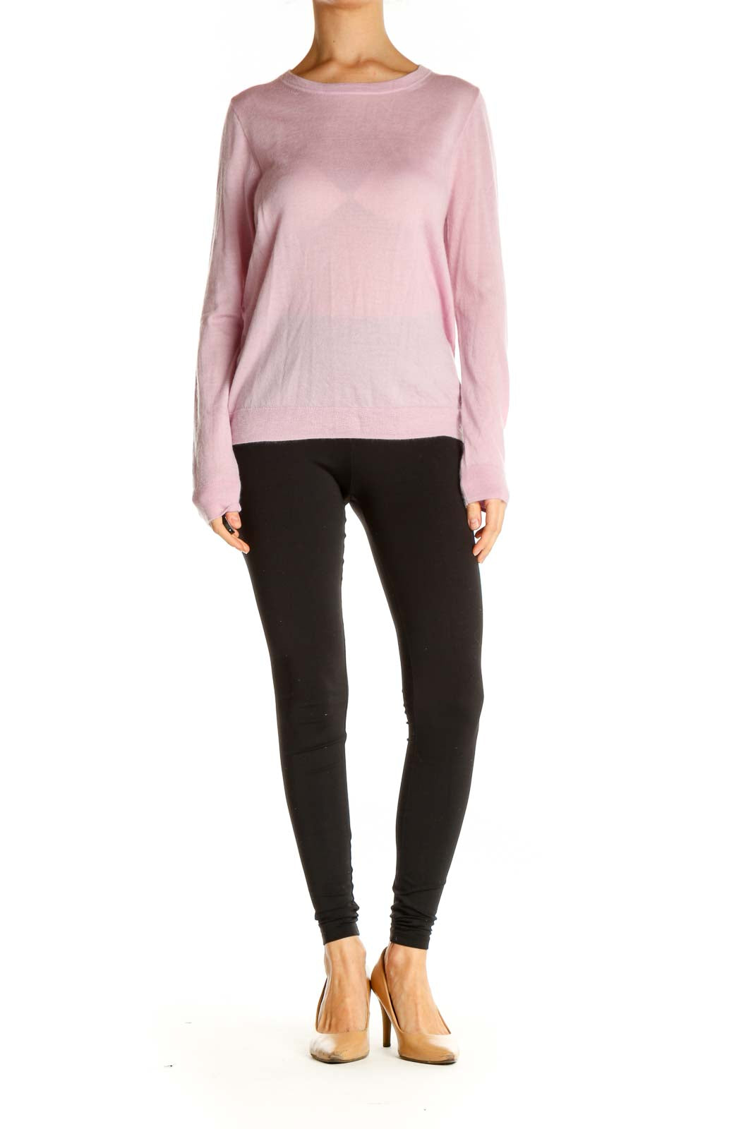 Pink Solid All Day Wear Sweater