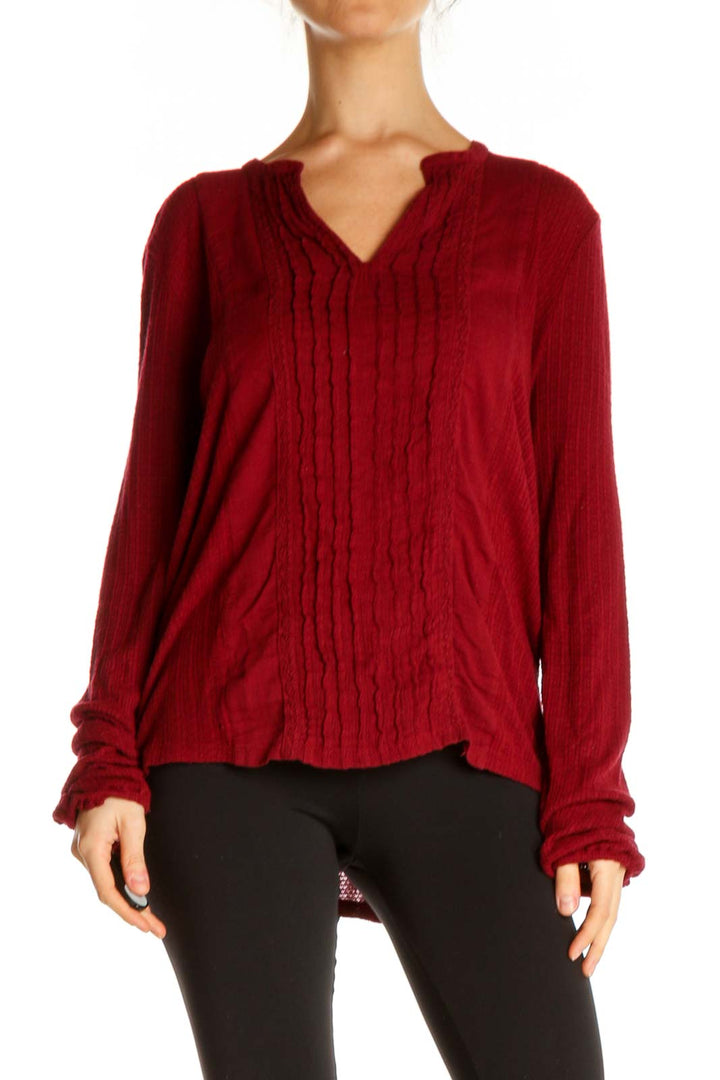 Red Solid All Day Wear Top