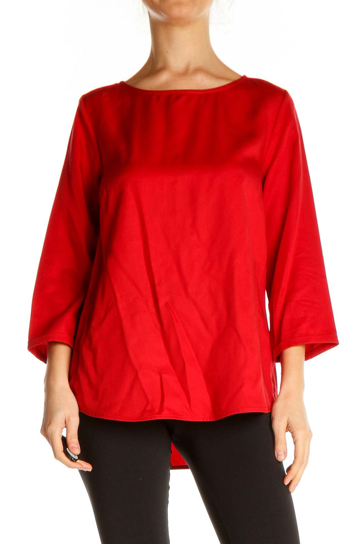 Red Solid All Day Wear Blouse