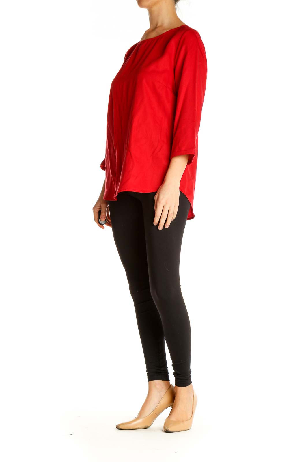 Red Solid All Day Wear Blouse