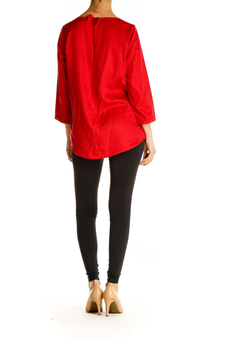 Red Solid All Day Wear Blouse