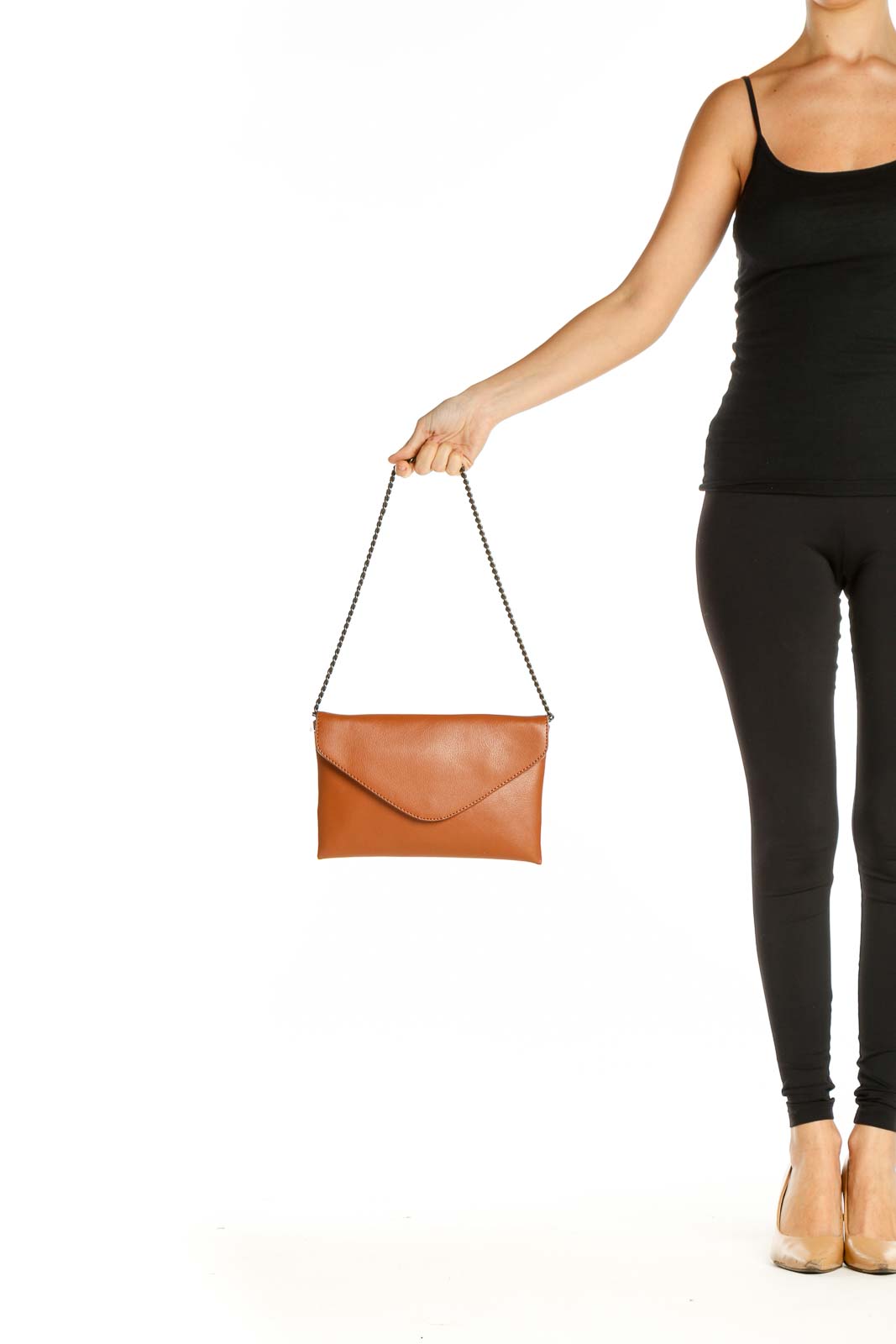 Brown Leather Clutch Bag