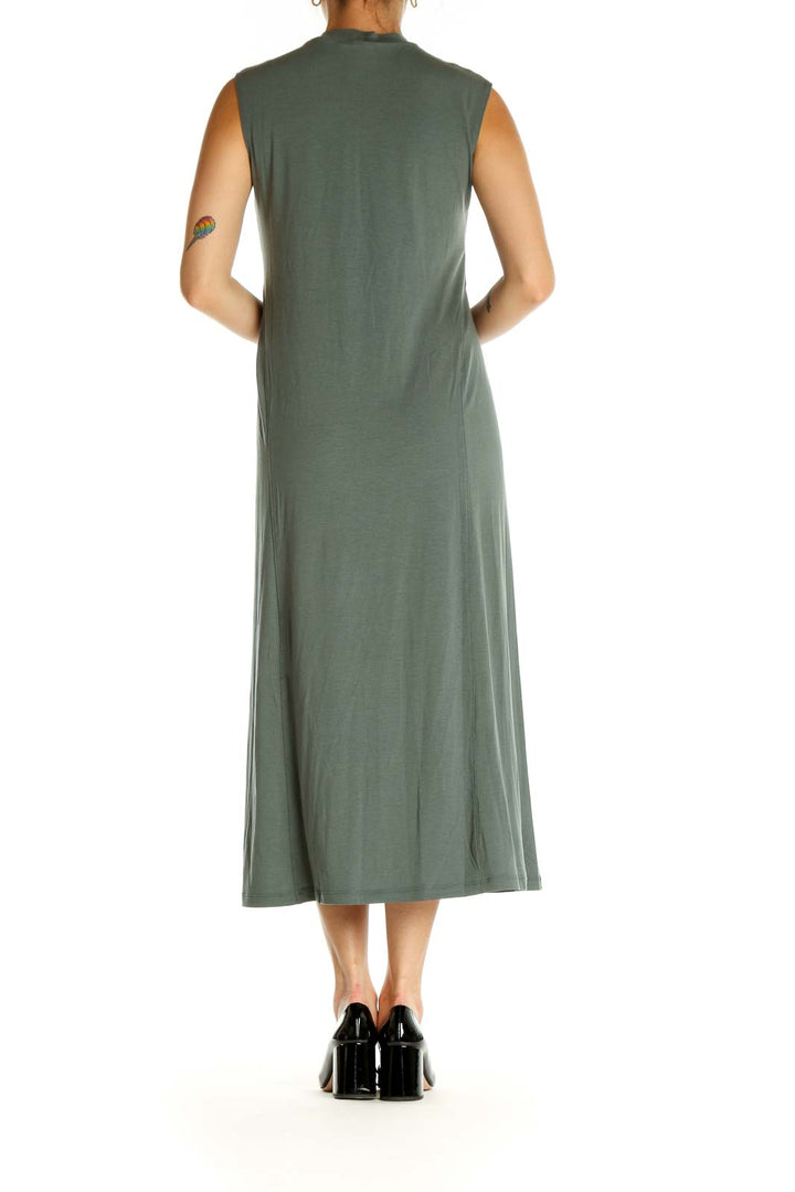 Green Solid Classic Fit & Flare Dress