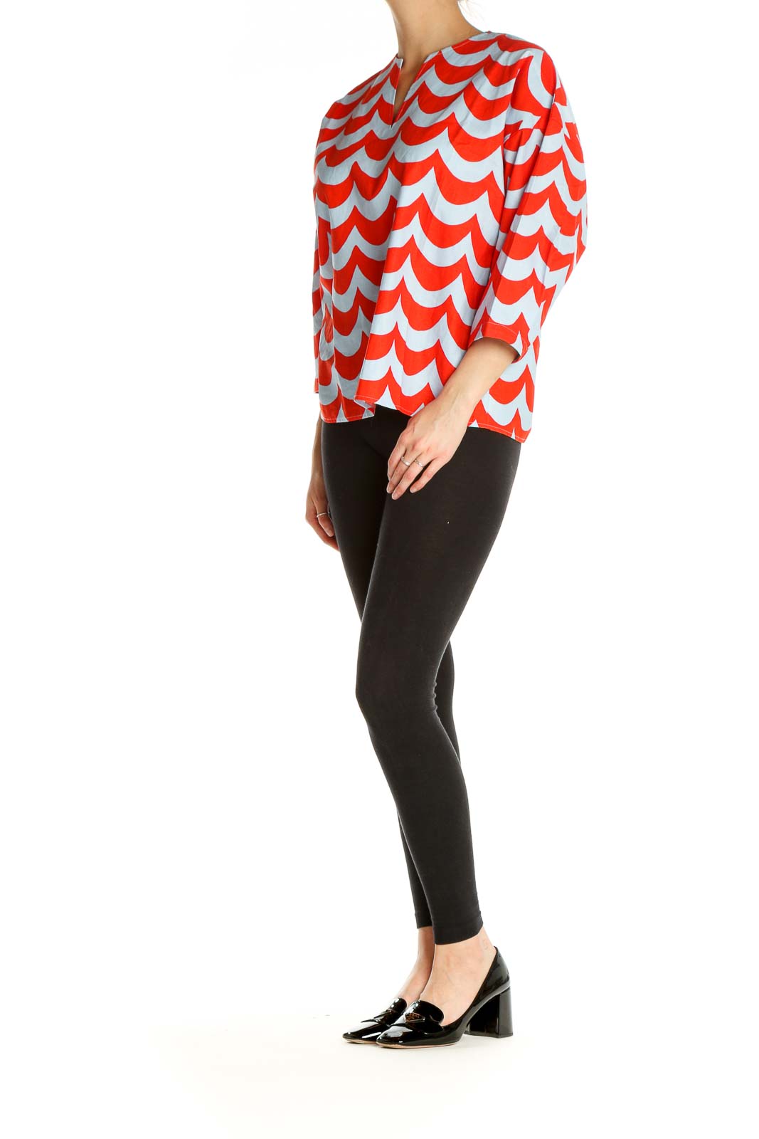 Red Chevron All Day Wear Blouse