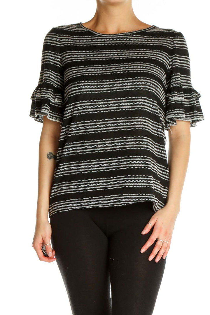 Black Striped All Day Wear T-Shirt