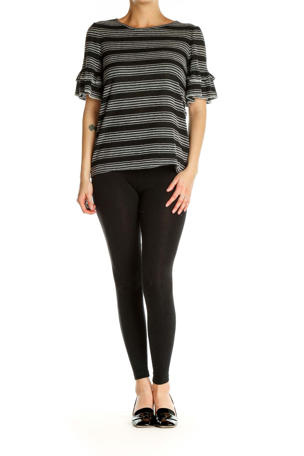 Black Striped All Day Wear T-Shirt