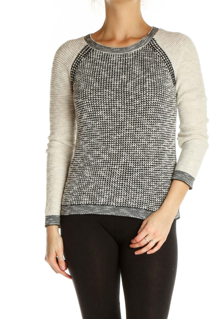 Gray Textured All Day Wear Sweater