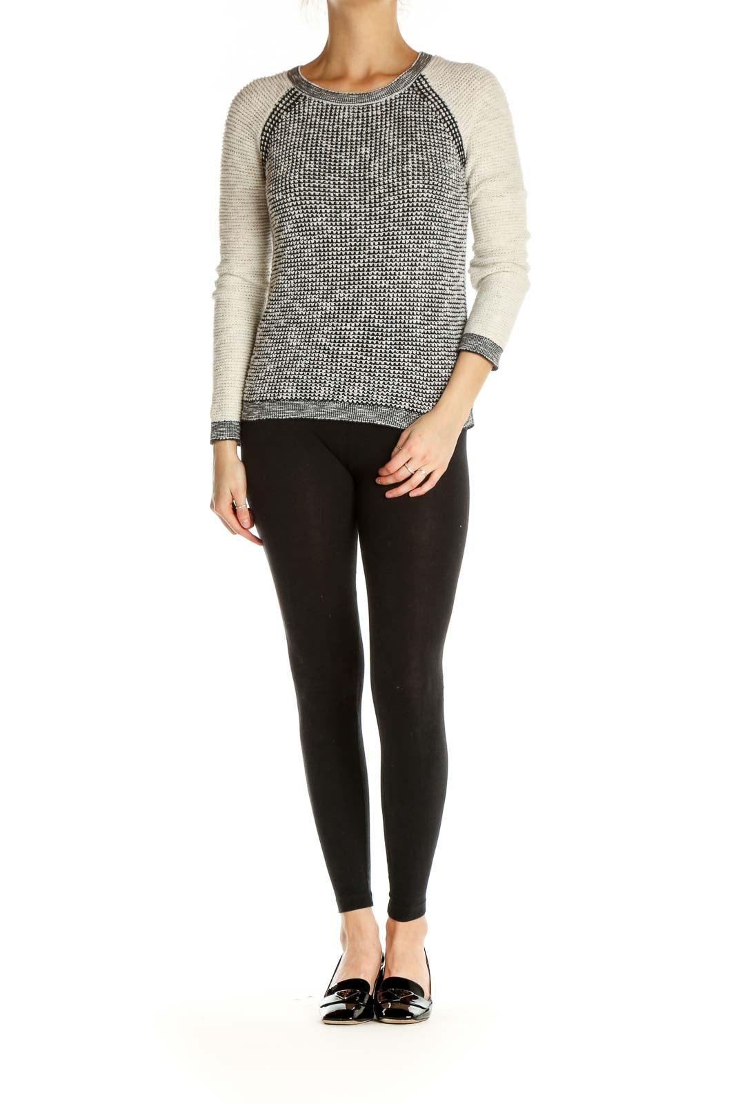 Gray Textured All Day Wear Sweater