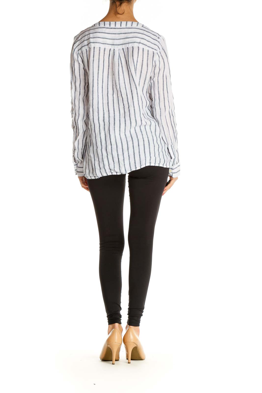 White Striped Work Blouse