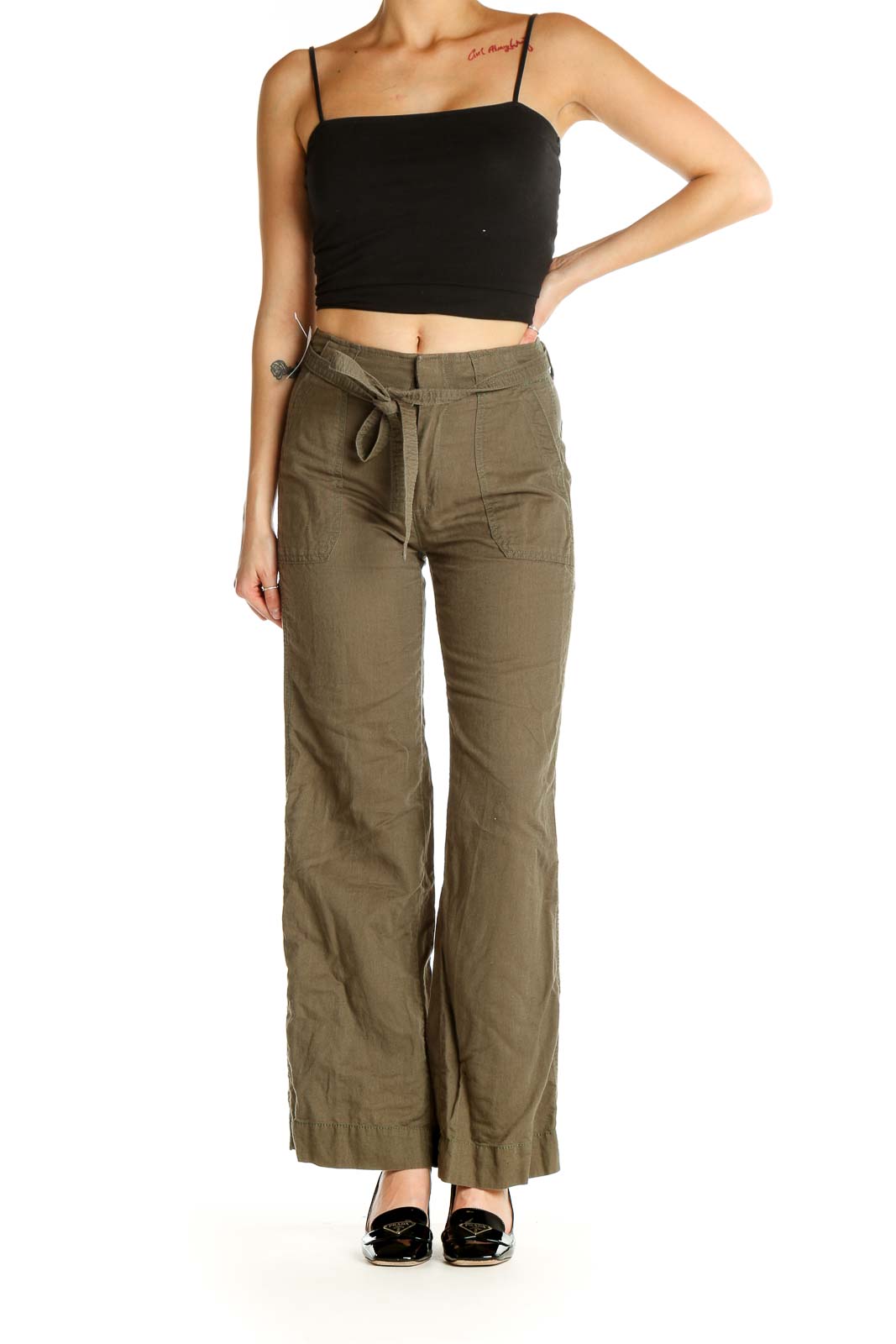 Brown Textured All Day Wear Cargos Pants