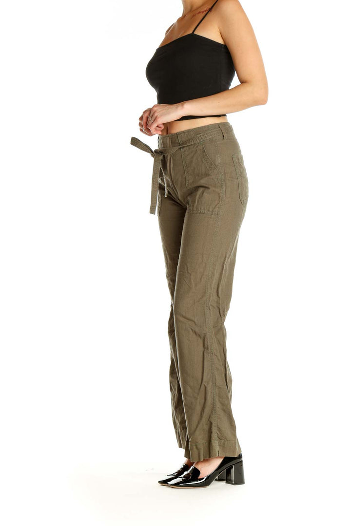 Brown Textured All Day Wear Cargos Pants