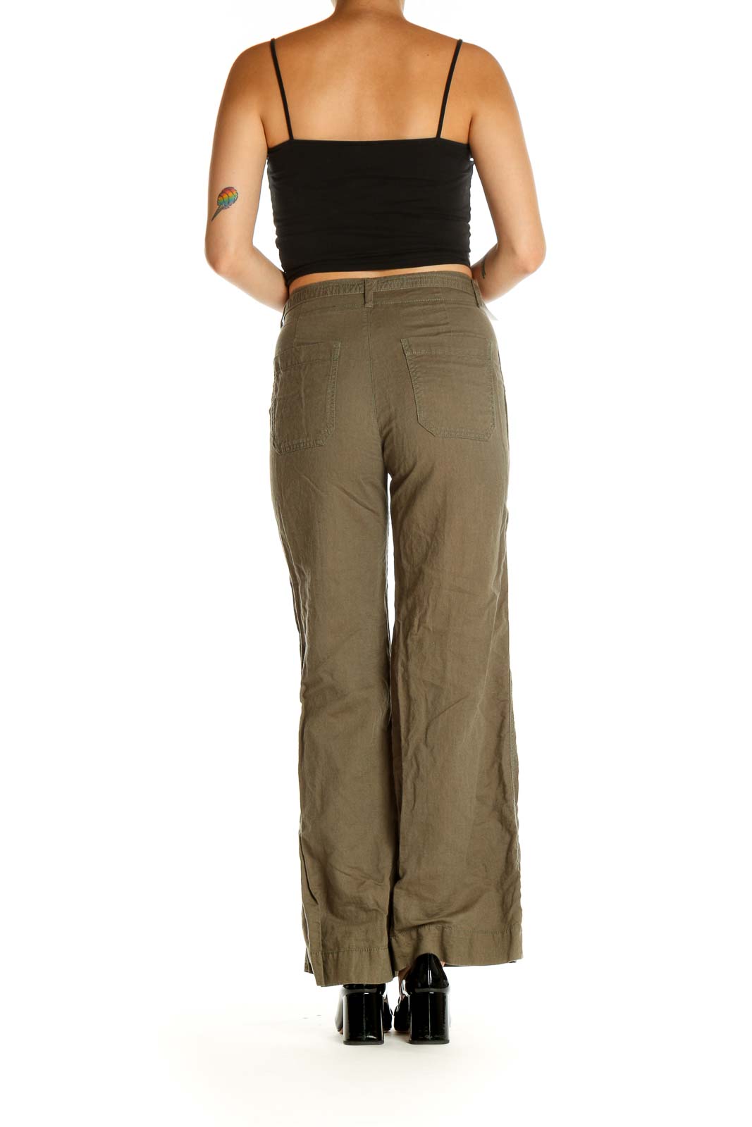 Brown Textured All Day Wear Cargos Pants