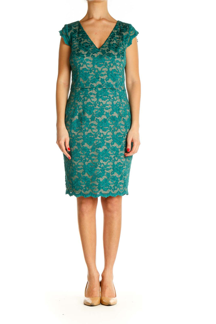 Green Lace Bohemian Sheath Dress