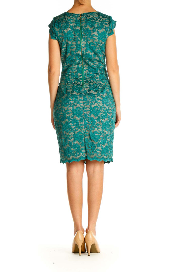 Green Lace Bohemian Sheath Dress