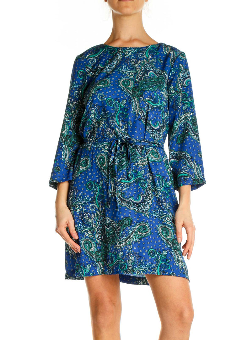 Blue Paisley Day Fit & Flare Dress