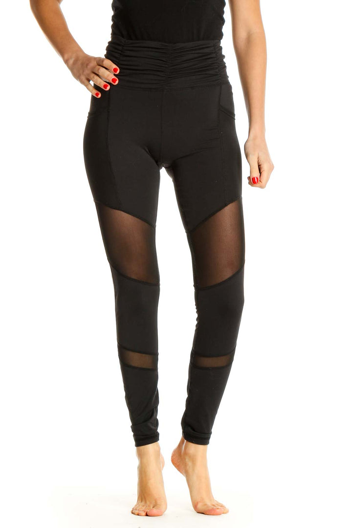 Black Textured Activewear Leggings