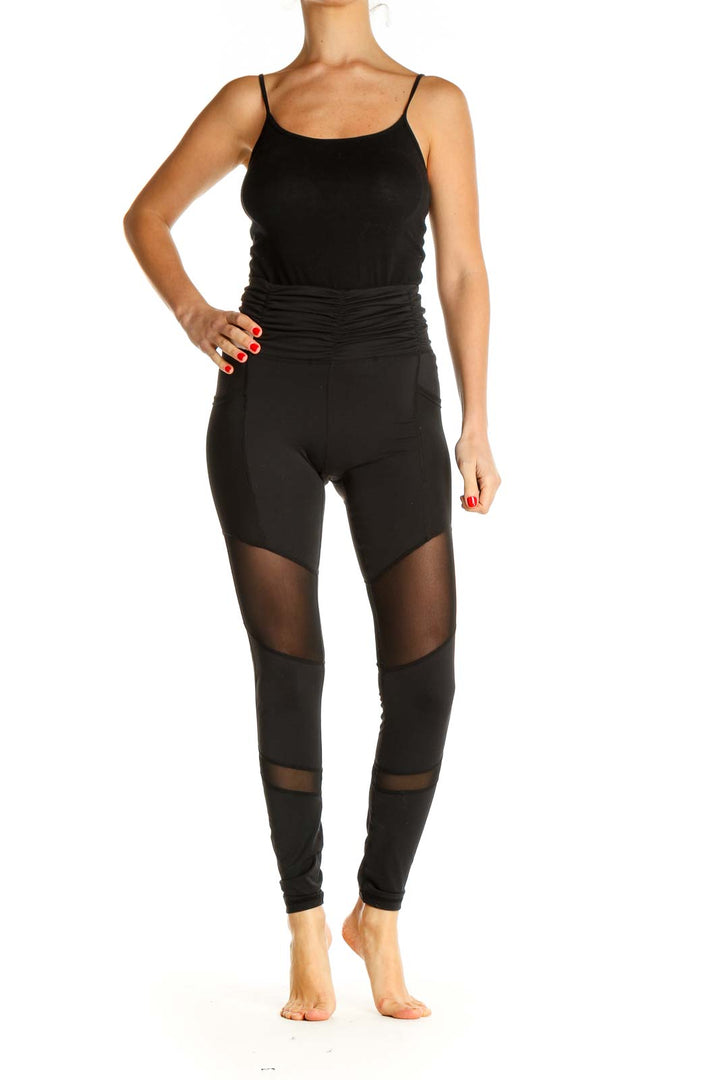 Black Textured Activewear Leggings