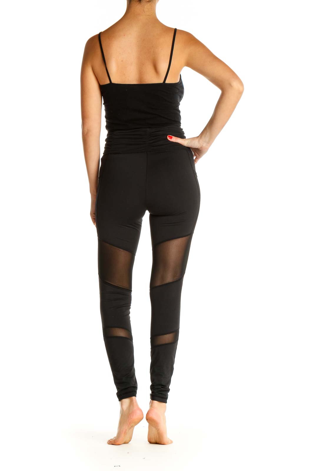 Black Textured Activewear Leggings