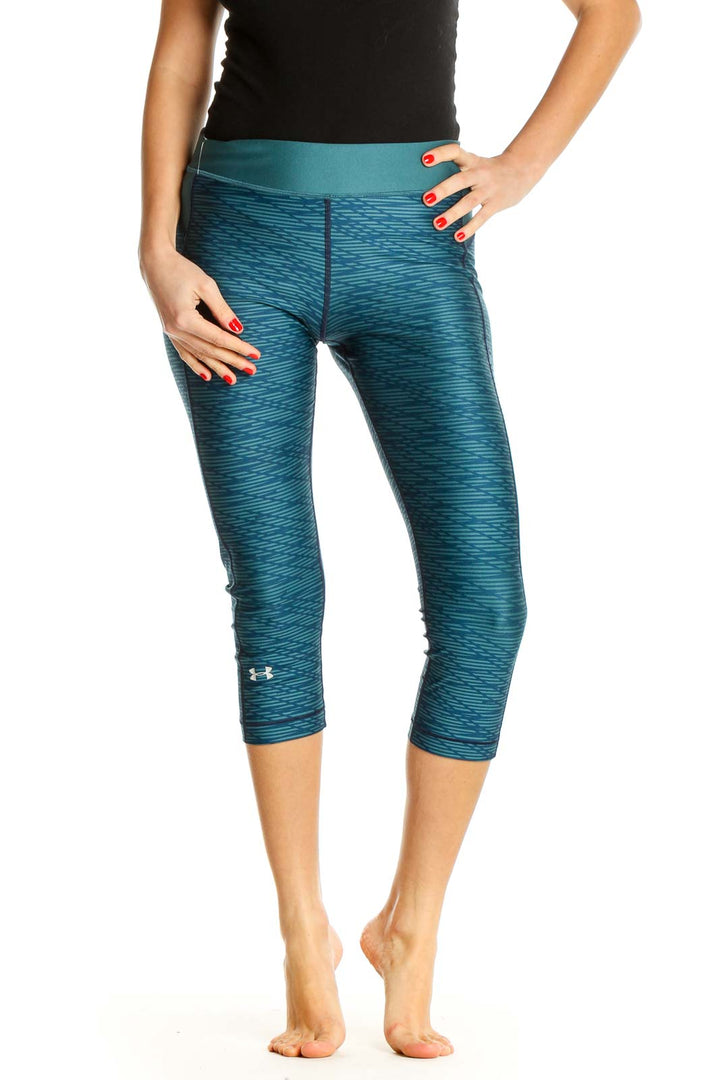 Blue Textured Activewear Leggings