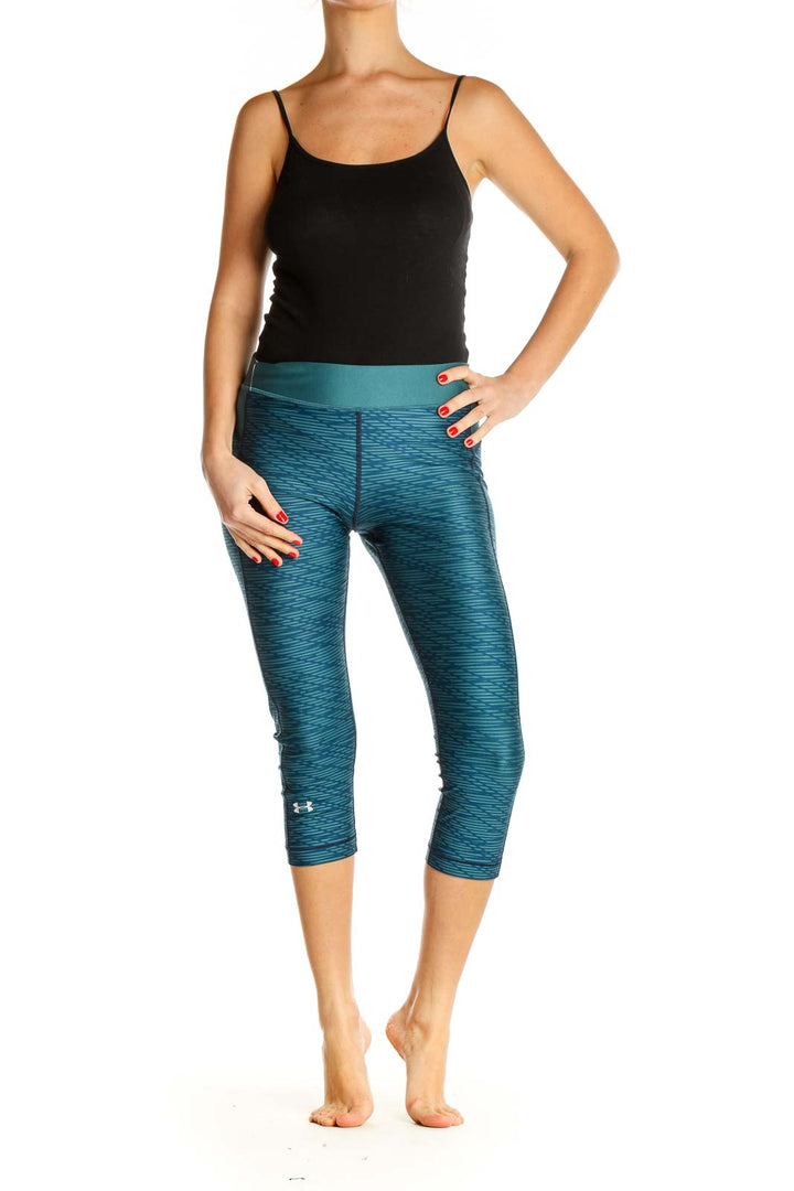 Blue Textured Activewear Leggings