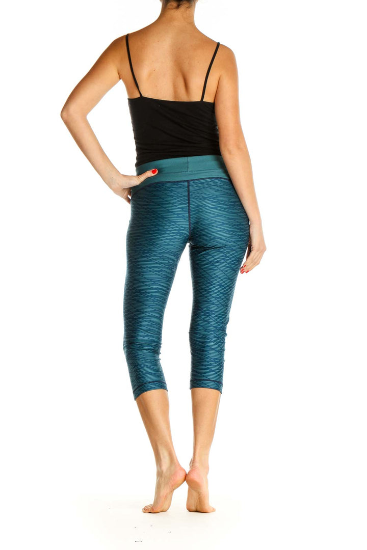 Blue Textured Activewear Leggings