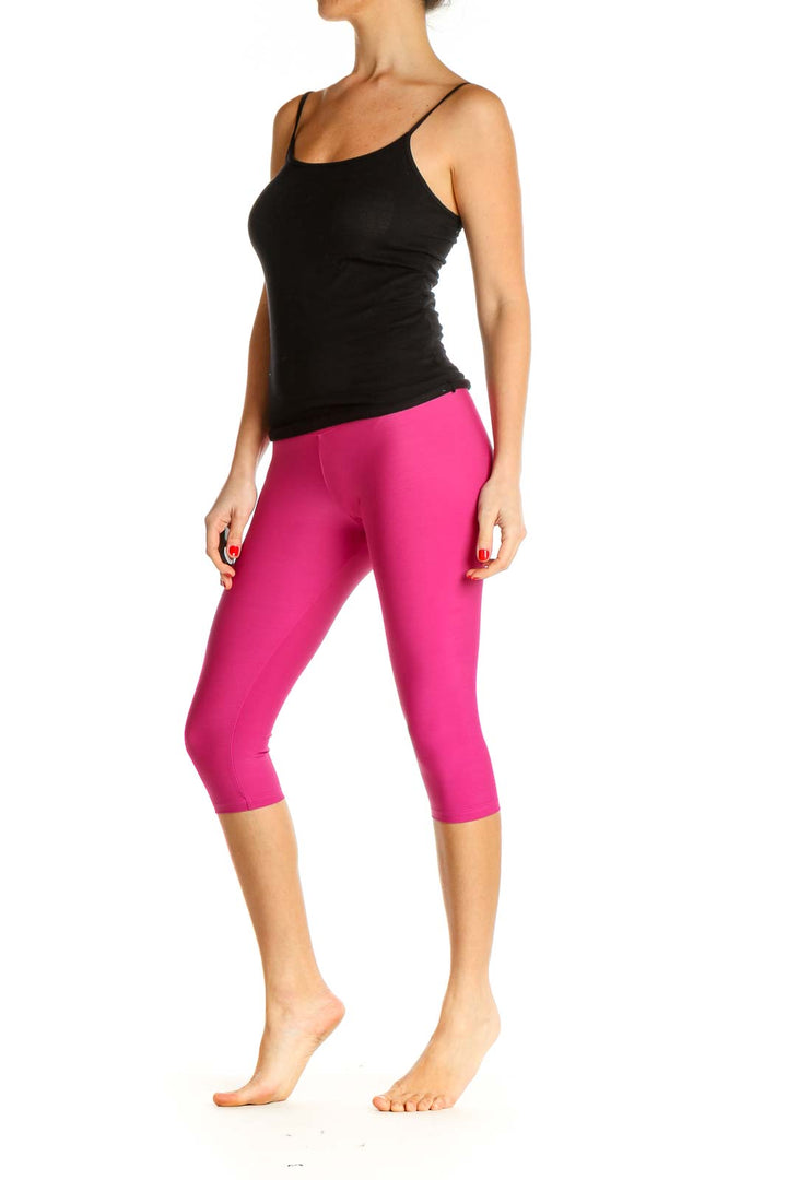 Pink Solid Activewear Leggings