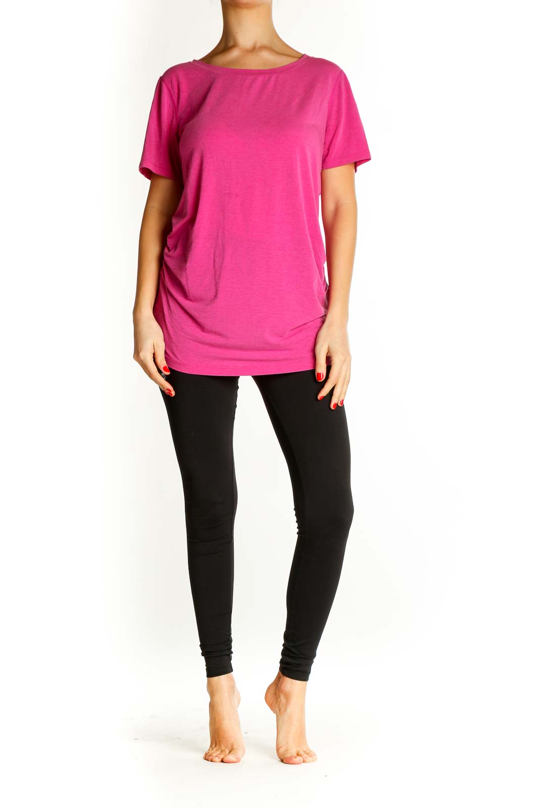 Pink Solid All Day Wear T-Shirt