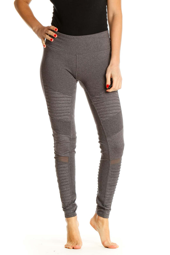 Gray Textured Activewear Leggings