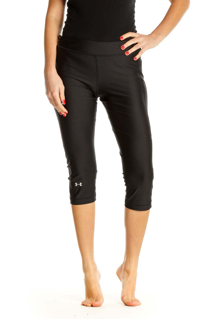 Black Solid Activewear Leggings