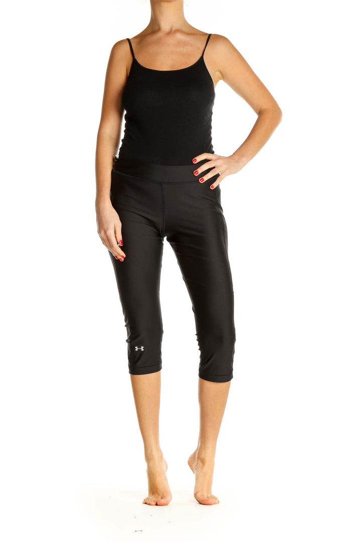 Black Solid Activewear Leggings