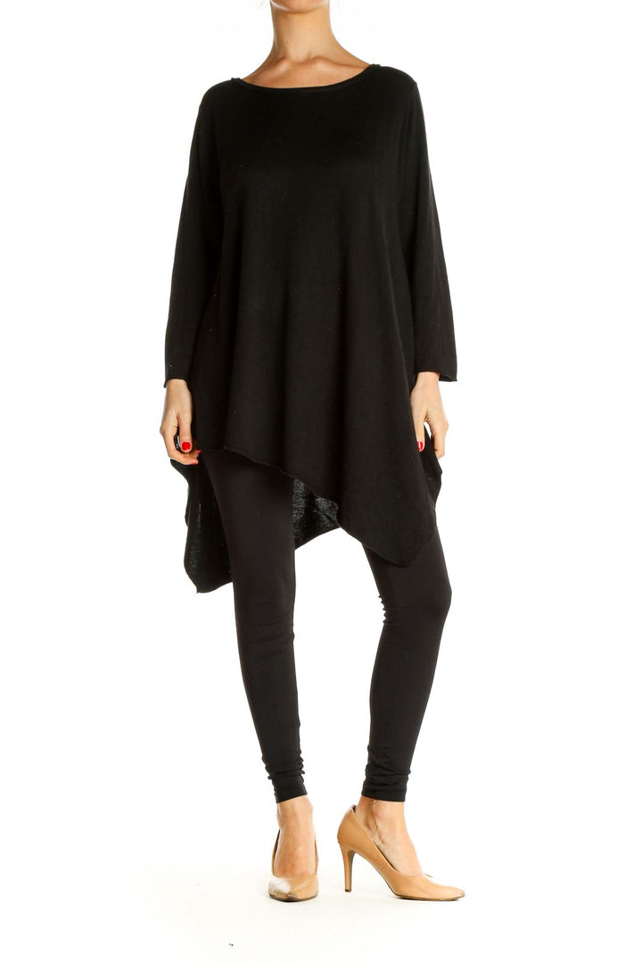 Black Solid All Day Wear Sweater