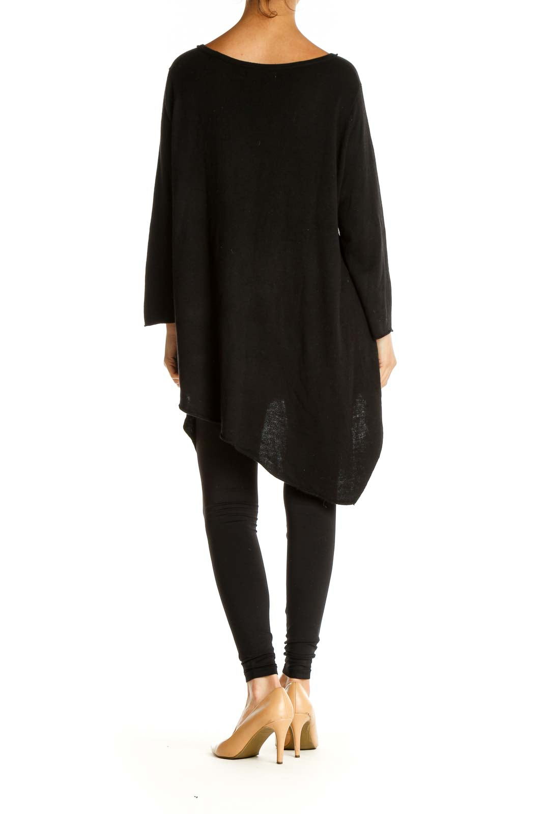 Black Solid All Day Wear Sweater