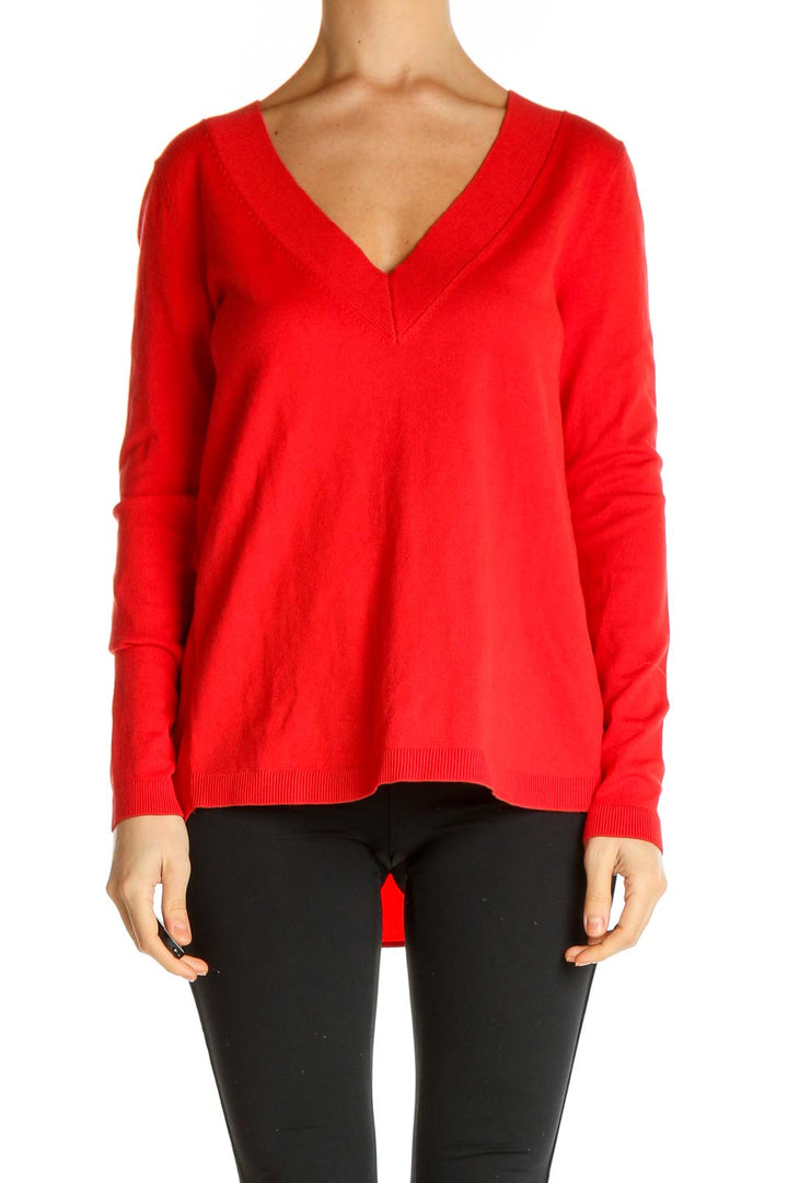 Red Solid Classic Sweater