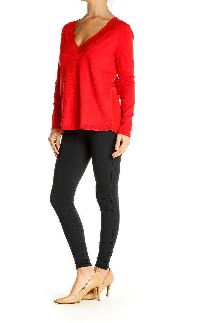 Red Solid Classic Sweater