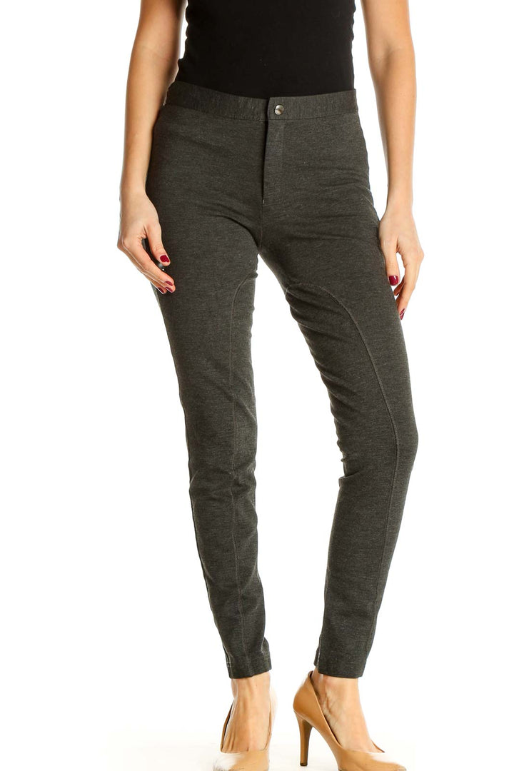 Black Textured Casual Sweatpants