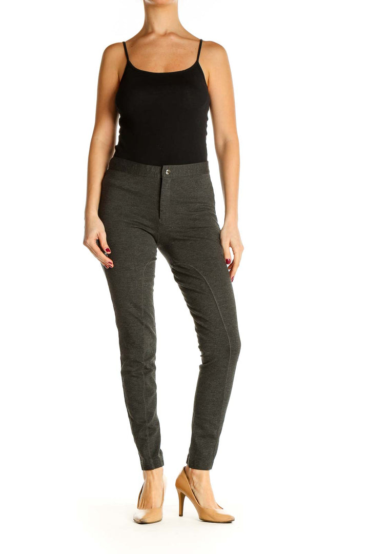 Black Textured Casual Sweatpants