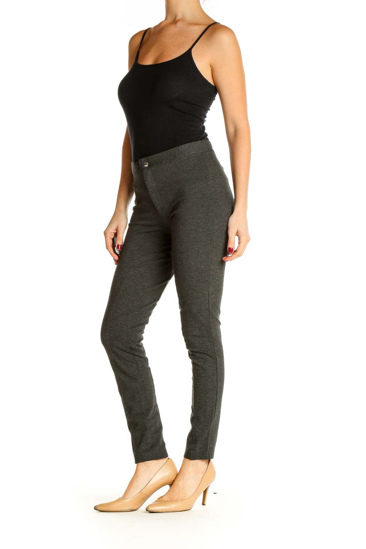 Black Textured Casual Sweatpants