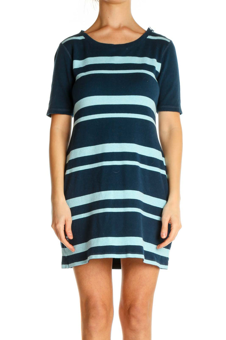 Green Striped Day Shift Dress