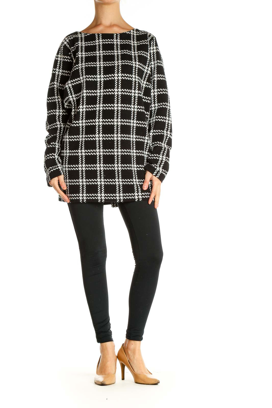 Black Checkered All Day Wear Blouse