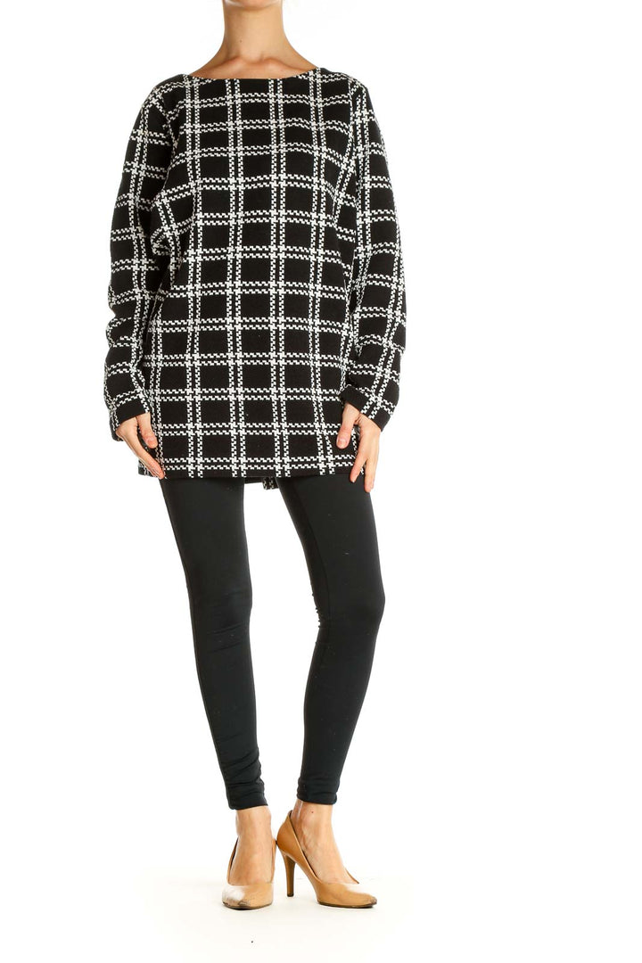 Black Checkered All Day Wear Blouse