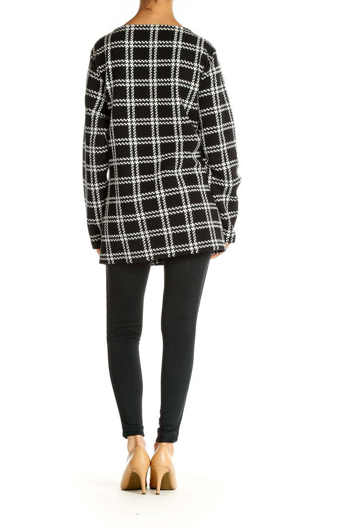 Black Checkered All Day Wear Blouse