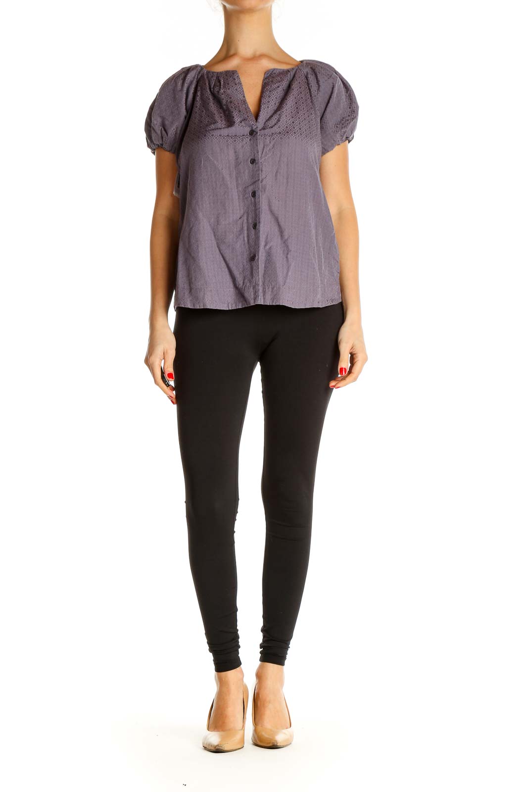 Purple Solid All Day Wear Blouse